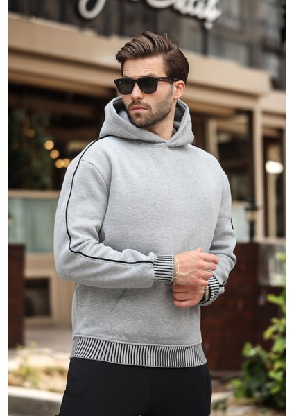 Grimelanj Kapüşonlu Kanguru Cep Erkek Sweatshirt E7163 modelleri