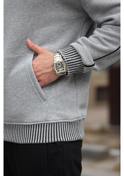 Grimelanj Kapüşonlu Kanguru Cep Erkek Sweatshirt E7163 fırsatları