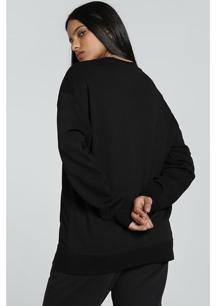 ESS Small No. 1 Logo Rela Siyah Kadın Sweatshirt modelleri