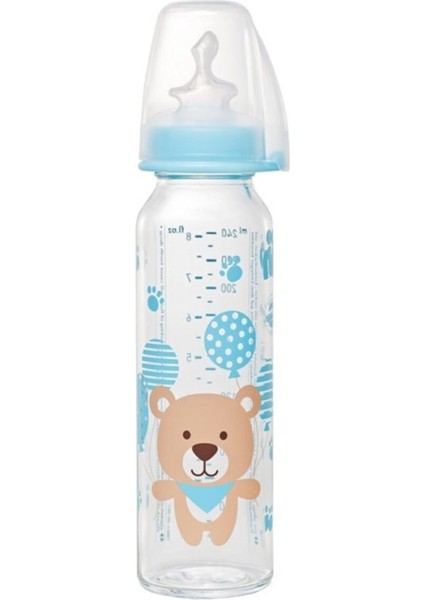 250 ml Güvenli Cam Biberon, 0-6 Ay, Mavi, Antikolik Özellikli fiyatları