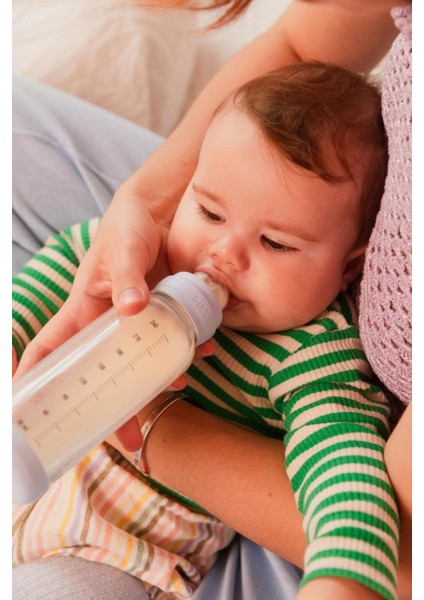 Cam Biberon Seti 240 Ml, Güvenli ve Sağlıklı Bebek Beslenmesi Için Mavi Renk