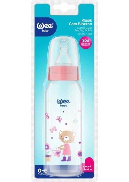Desenli Cam Biberon ve Mini Alıştırma Bardağı Seti, 250 ml ve 30 Ml, Renkli Seçenekler modelleri