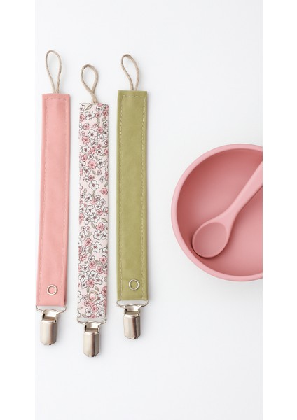 - Bebek Emzik Askısı -Emzik Zinciri - 3lü Set % 100 Pamuk