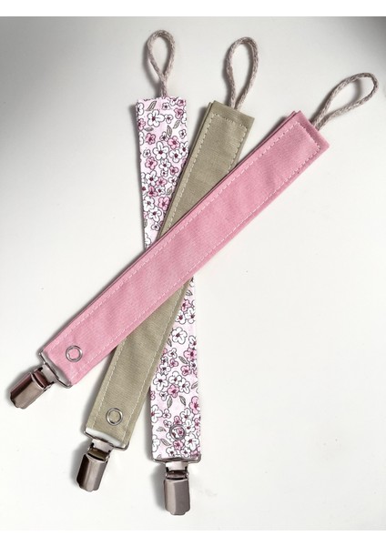 - Bebek Emzik Askısı -Emzik Zinciri - 3lü Set % 100 Pamuk indirimleri