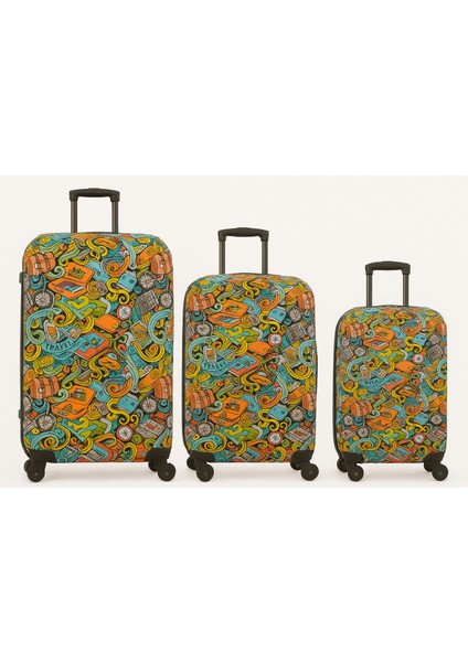 - Turuncu Esnek Kumaşlı Valiz Kılıfı - Yıkanabilir & Darbelere Dayanıklı