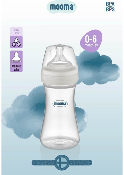 Şeffaf 250 ml Antikolik Pp Biberon 0-6 Ay Yavaş Akış