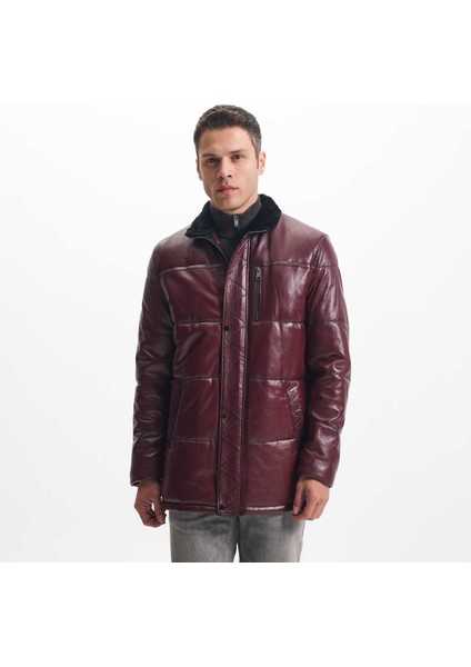 Bordo Hakiki Deri Erkek Hakiki Deri Kaban - E23KDM310461-Q4N