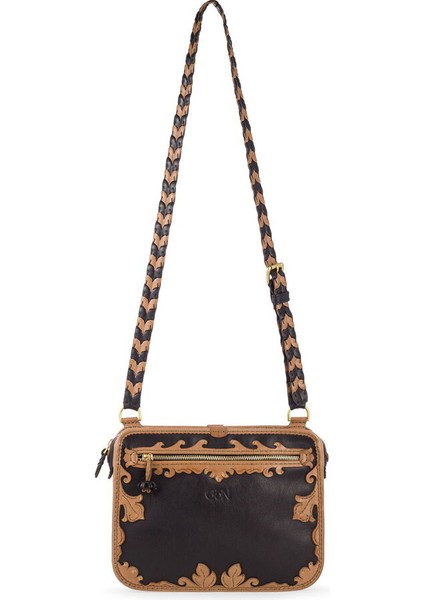 Handmade Siyah-Gri Kadın Çapraz Askılı Çanta Talin