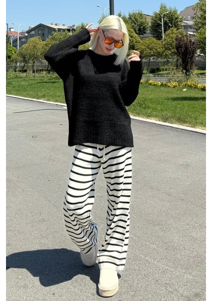 Siyah Bisiklet Yaka Kadın Buklet Kazak MG2480 fiyatları