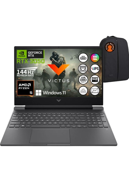 Victus 15 Amd Ryzen 5 8645HS RTX3050 16GB Ram 512GB SSD 15.6" Fhd IPS W11 Taşınabilir Bilgisayar