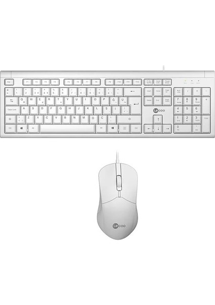 Lenovo Lecoo CM101 USB Kablolu Türkçe Q Klavye - Mouse Set Beyaz fiyatları