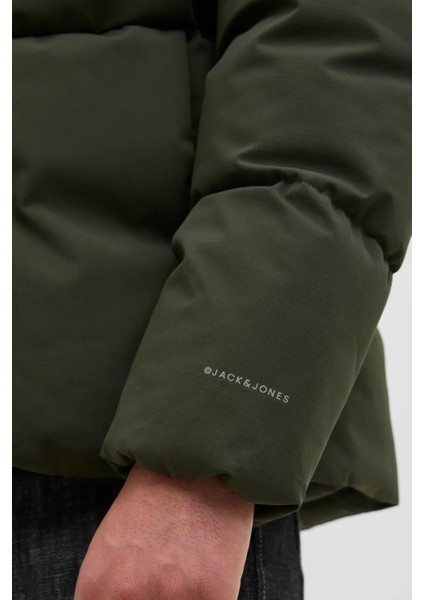 Erkek Jjglobal Kapüşonlu Şişme Mont 12283517 Koyu Yeşil fırsatları