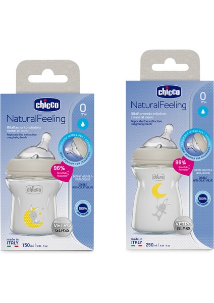 Şeffaf Cam Biberon Seti 0+ Ay, 2'li, 150+250 Ml, Doğal Kullanım Rahatlığı modelleri