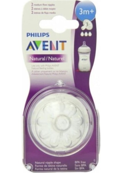 Şeffaf 2'li Biberon Emziği, 3 Ay+, 3 Delik, Güvenli ve Hipoalerjenik