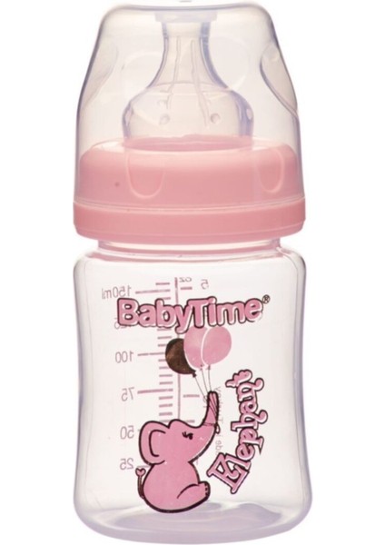 Pembe Geniş Ağız Pp Biberon 150 Ml, Hafif ve Kullanışlı Bebeğinize Özel.