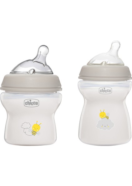 Doğal Hisset, 150 ve 250 ml Şeffaf Biberon, 0+ ve 2+ Yaş Grubu, 2'li Paket