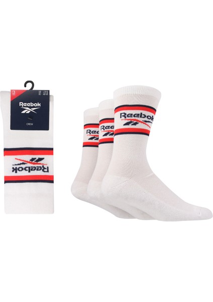 R0369VECTORCREW3LUFWHITE Beyaz Unisex Çorap