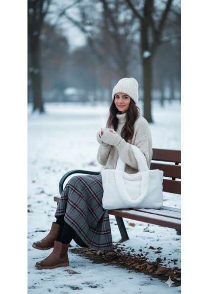 Cloud Juicy Tote Kadın Peluş Omuz Çantası (40*30)