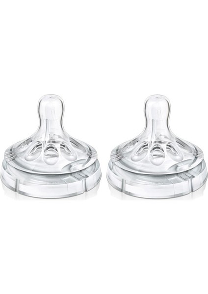 Şeffaf Silikon Emzik, Ayarlı Akış, 2'li, 3 Ay+