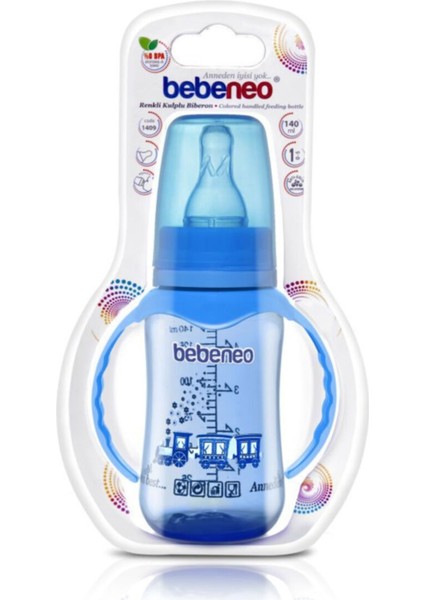 Renkli Kulplu 140 ml Pp Biberon, Mavi fiyatları