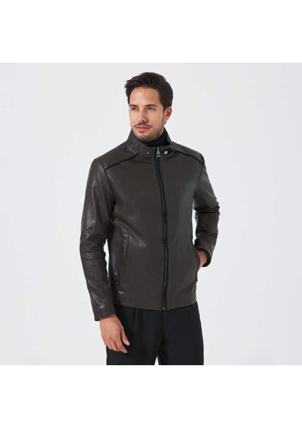 Haki Hakiki Deri Erkek Hakiki Deri Mont - E23KDM310504-R2X