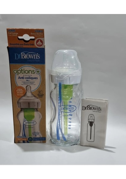 Şeffaf 270 ml Cam Bebek Biberonu, Antikolik Özellikli, Hijyenik ve Güvenli Kullanım