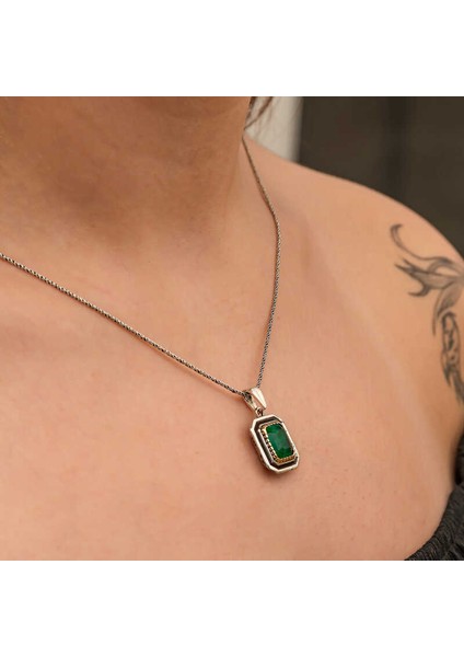 Gümüş Yeşil Taşlı Otantik Kadın Kolye (BC-C5CA42) indirimleri