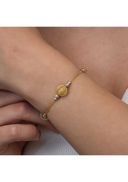 Gümüş Renkli Toplu Dorika Kadın Bileklik (BC-9A41AC)