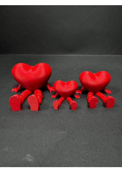 Kalp Figür 3'lü Set– Hareketli Ayaklı 3’lü Dekor Seti- Ofis - Ev Dekorasyon