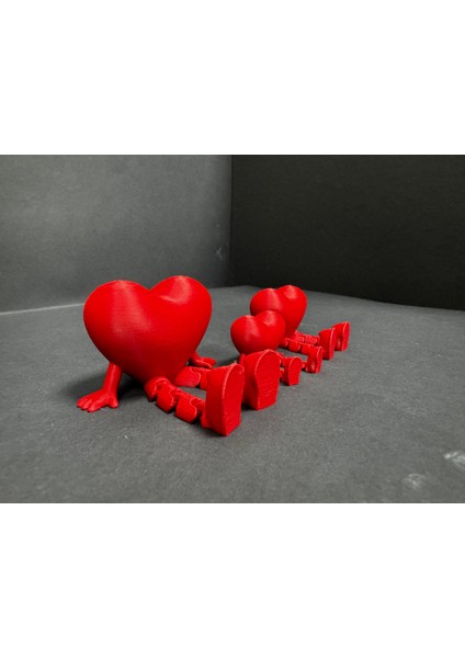 Kalp Figür 3'lü Set– Hareketli Ayaklı 3’lü Dekor Seti- Ofis - Ev Dekorasyon modelleri
