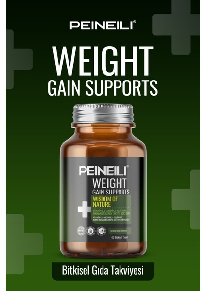Weıght Gaın Supports Vitamin C L- Arjinin L- Glutamin Aminoasit Içeren Gıda Takviyesi 60 Tablet