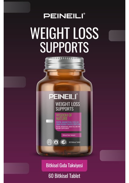 Weıght Loss Supports Pektin Magnezyum Yeşil Çay Çinko Içeren Gıda Takviyesi 60 Bitkisel Tablet fırsatları