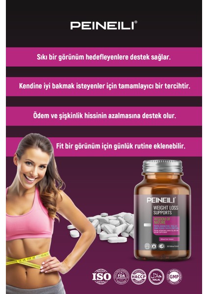 Weıght Loss Supports Pektin Magnezyum Yeşil Çay Çinko Içeren Gıda Takviyesi 60 Bitkisel Tablet