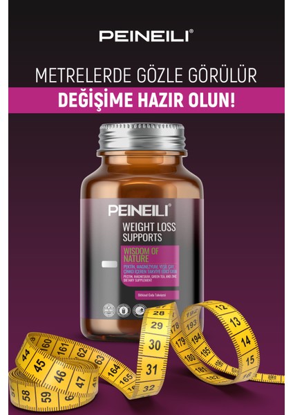 Weıght Loss Supports Pektin Magnezyum Yeşil Çay Çinko Içeren Gıda Takviyesi 60 Bitkisel Tablet