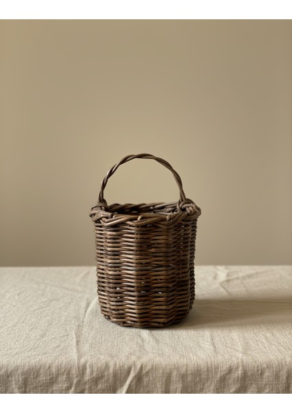 Doğal Rattan Bambu Hasır Görünümlü Duvar Dekorasyonu Düzenleyici Organizer – El Yapımı Sepet