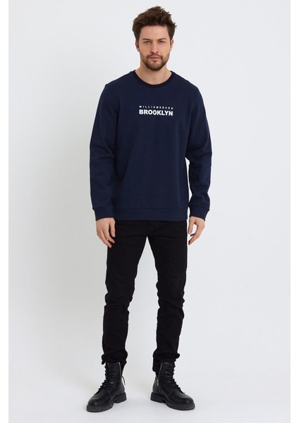 Süperlife Erkek Bisiklet Yaka Regular Fit Brooklyn Baskılı Ince Sweatshirt SPR23SW330 fiyatları