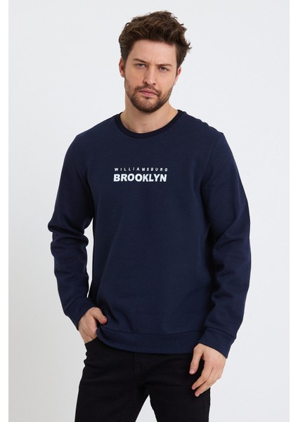 Süperlife Erkek Bisiklet Yaka Regular Fit Brooklyn Baskılı Ince Sweatshirt SPR23SW330 modelleri