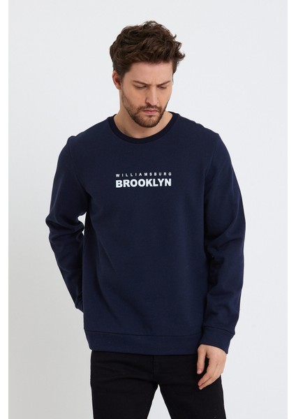 Süperlife Erkek Bisiklet Yaka Regular Fit Brooklyn Baskılı Ince Sweatshirt SPR23SW330 fırsatları