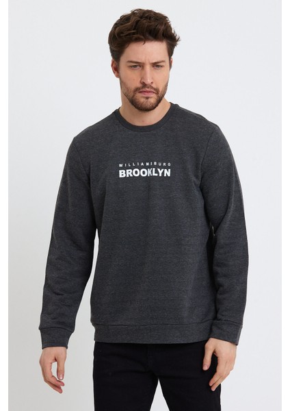 Süperlife Erkek Bisiklet Yaka Regular Fit Brooklyn Baskılı Ince Sweatshirt SPR23SW330 modelleri