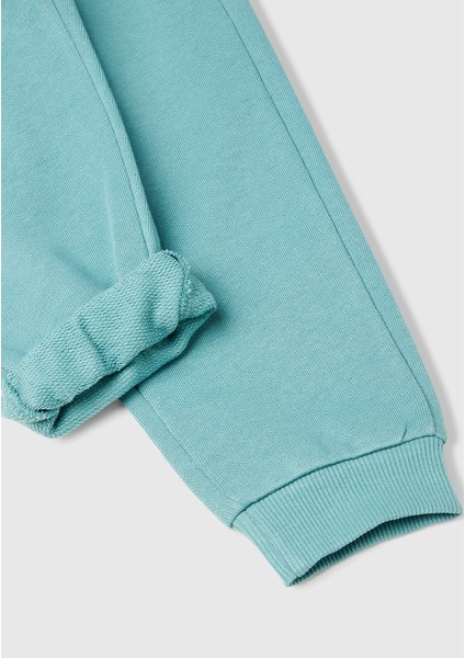 Erkek Çocuk Gri-Yeşil Arka Cebi Logo Eşofman Altı modelleri