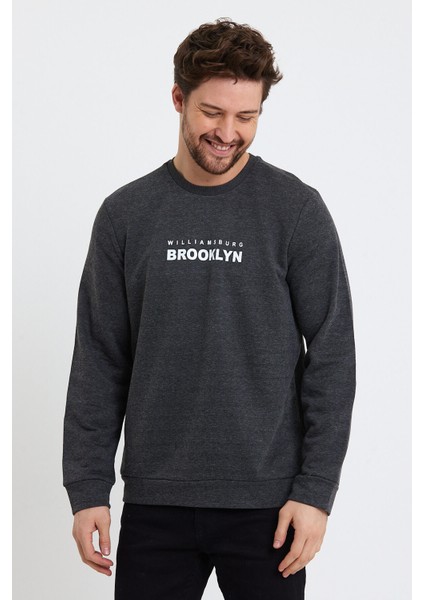 Süperlife Erkek Bisiklet Yaka Regular Fit Brooklyn Baskılı Ince Sweatshirt SPR23SW330 fiyatları