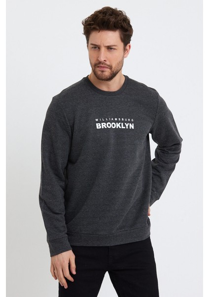Süperlife Erkek Bisiklet Yaka Regular Fit Brooklyn Baskılı Ince Sweatshirt SPR23SW330 fırsatları