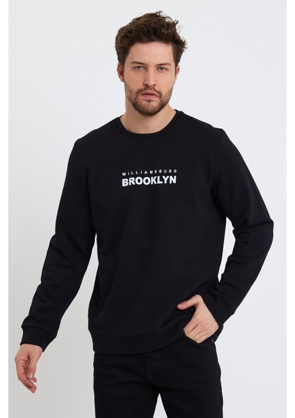 Süperlife Erkek Bisiklet Yaka Regular Fit Brooklyn Baskılı Ince Sweatshirt SPR23SW330 fiyatları