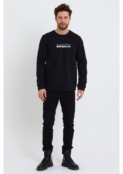 Süperlife Erkek Bisiklet Yaka Regular Fit Brooklyn Baskılı Ince Sweatshirt SPR23SW330 fırsatları