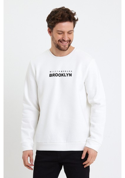Süperlife Erkek Bisiklet Yaka Regular Fit Brooklyn Baskılı Ince Sweatshirt SPR23SW330 fiyatları