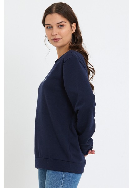 Süperlife Kadın Bisiklet Yaka Oversize Fit Brooklyn Baskılı Ince Sweatshirt SPR23SWK330 indirimleri