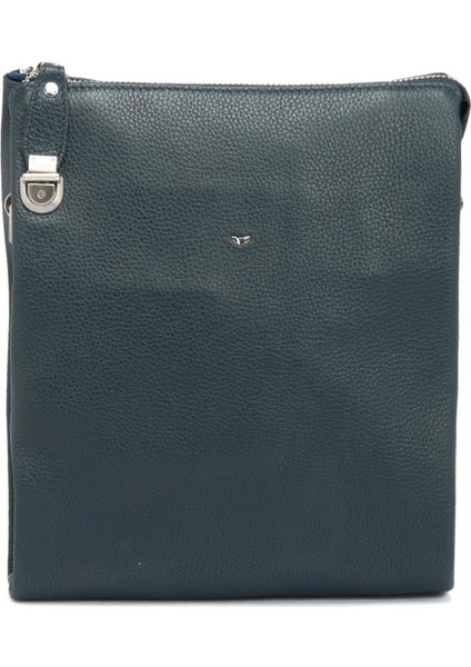 Lacivert Hakiki Deri Erkek Çapraz Askılı Çanta - S1AC00021281-X86