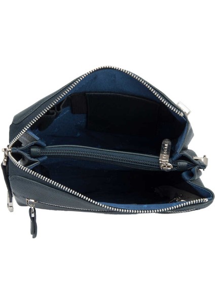 Lacivert Hakiki Deri Erkek Çapraz Askılı Çanta - S1AC00021281-X86