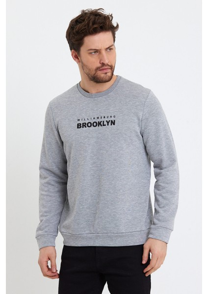 Süperlife Erkek Bisiklet Yaka Regular Fit Brooklyn Baskılı Ince Sweatshirt SPR23SW330 fiyatları