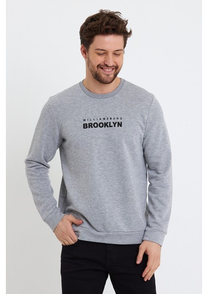 Süperlife Erkek Bisiklet Yaka Regular Fit Brooklyn Baskılı Ince Sweatshirt SPR23SW330 modelleri
